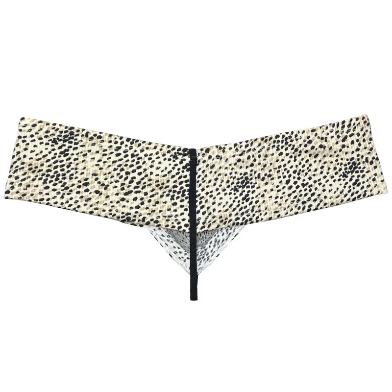 Men Micro Boxer Briefs Enhance Pouch Bikini Briefs String Crotch Brazilian Underwear Sexy Breathable Bubble Knitted Hipster
