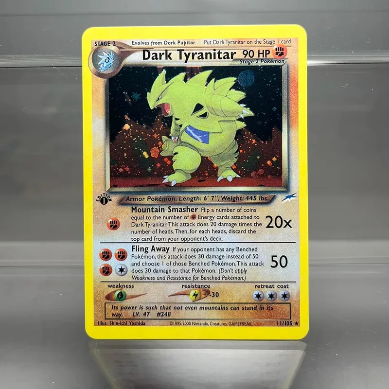 Neo Destiny Charizard PTCG Single Collection Card 1st Edition 1996 Tyranitar Gengar Card PKM Proxy Cards Toys Gifts