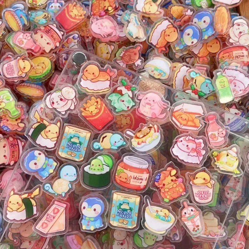 Pokemon Acrylic DIY Patch Kawaii Pendant Ειδικού σχήματος κοπής Anime Cartoon διπλής όψης Υλικό φουρκέτας μπρελόκ εκτύπωσης