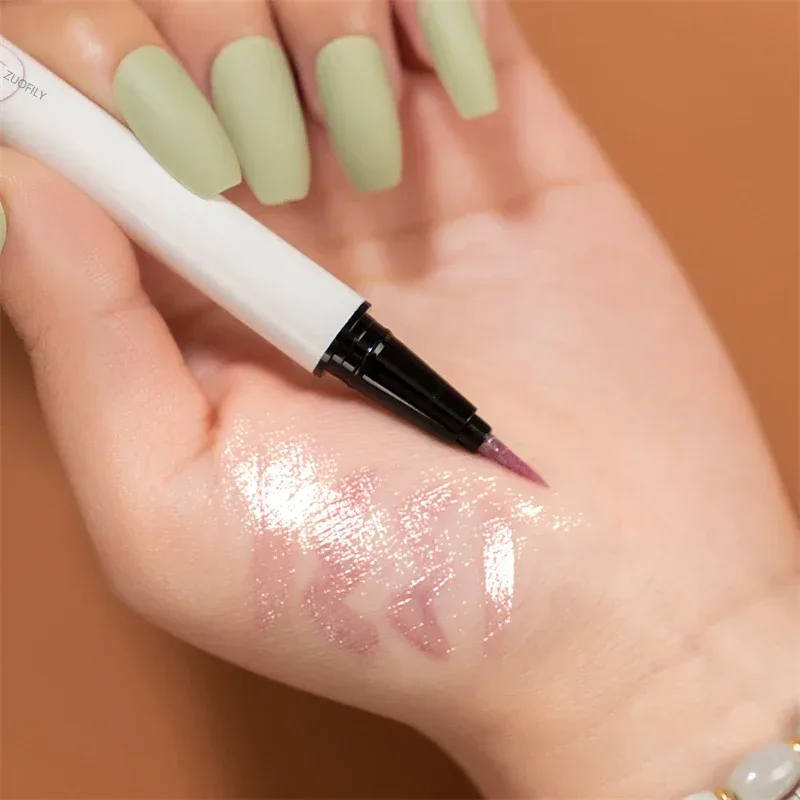 Pearlescent White Liquid Eyeliner Pen Waterproof Non-dizzy Eye Liner Shadow Pen Fast-drying Lasting Shiny Lying Silkworm Pencil