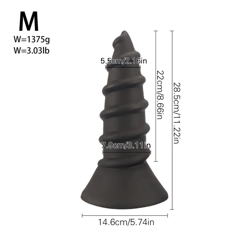 Huge Anal Plug Anal Training Dilator Big Dildo Ass Long Screw Butt Plug Large Gay Sex Toy for Women Men Prostate Massage 18