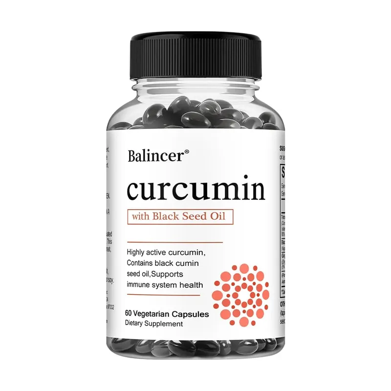 Turmeric Curcumin Capsules Supplement na may Black Seed Oil Extract para sa Joint Digestive at Immune Support Brain Cognition