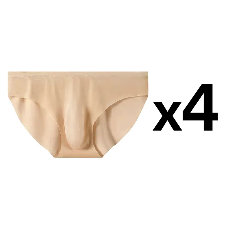 4 stuks heren ijszijde slips zomer transparant naadloos sexy sneldrogend trendy ademend ondergoed ultradunne slipjes