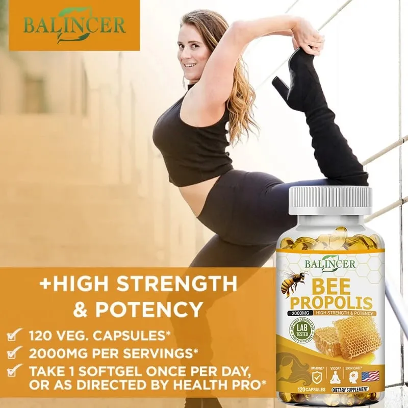 Natural Bee Propolis Capsules - Pinapaginhawa ang Pananakit at Paninigas ng Kasukasuan Nagtataguyod ng Kalusugan ng Buto para sa Immunity at Anti-oxidation