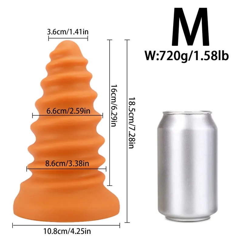Huge Anal Plug Anal Training Dilator Big Dildo Ass Long Screw Butt Plug Large Gay Sex Toy for Women Men Prostate Massage 18