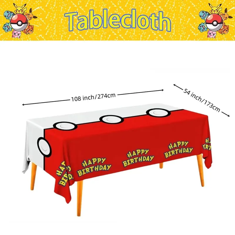 1/10Pcs Pokemon Tablecloth Birthday Dekorasyon Disposable Tablecloth Pikachu Tablecover Mga Regalo sa Kaarawan ng mga Bata Mga Baby Shower Supplies