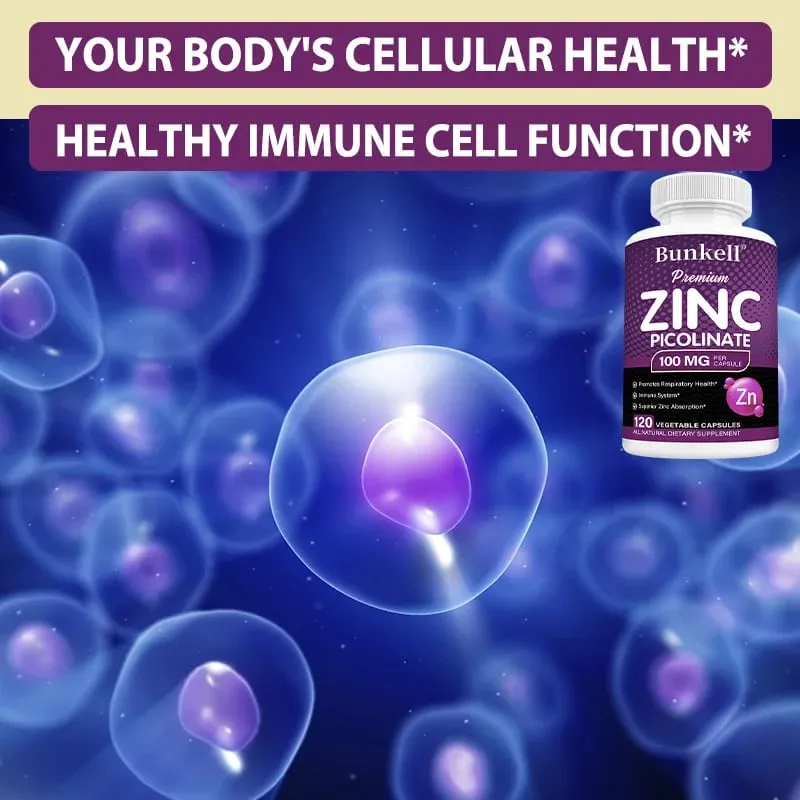 Premium Zinc Picolinate 100mg High Absorption Immune Support Respiratory Health Energy Production at Sleep Supplement
