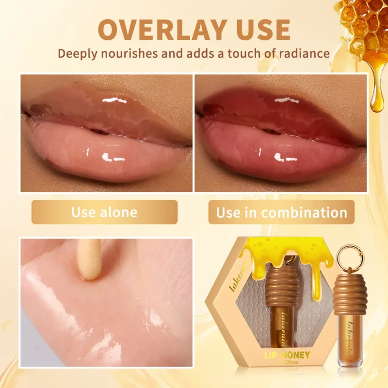 Lakerain Honey Lip Gloss Glossy Υφή Ελαφριά μη κολλώδη μακράς διαρκείας ενυδατωμένο πανέμορφο γυαλιστερό φινίρισμα απαλό μακιγιάζ χειλιών