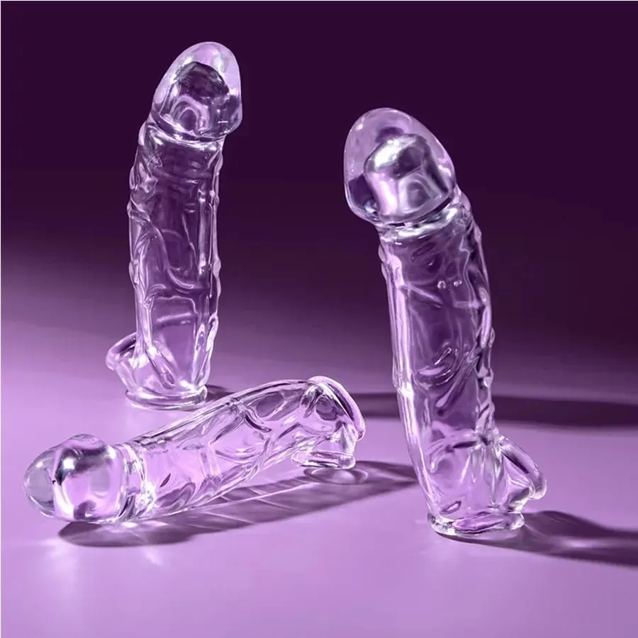 3 Size Reusable Penis Sleeve Soft Clear Cock Sleeve Penis Extender Adult Sex Toys for Men Women Durable Penis Enlarger Male — image 3