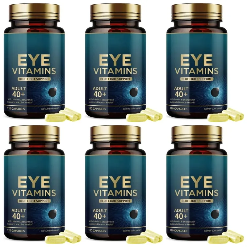 Eye Vitamins Capsules Blue Light Support na may Lutein at Zeaxanthin para sa 40+ Macular Health Support para sa Lalaki Babae 120 Capsules