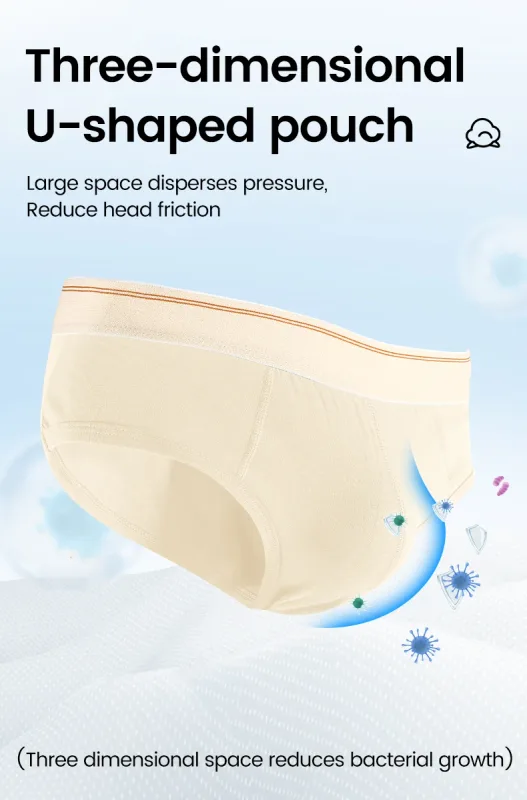 Men's pure cotton breathable and comfortable triangular underpants, mid-waist, skin-friendly and soft, teenagers' underpants