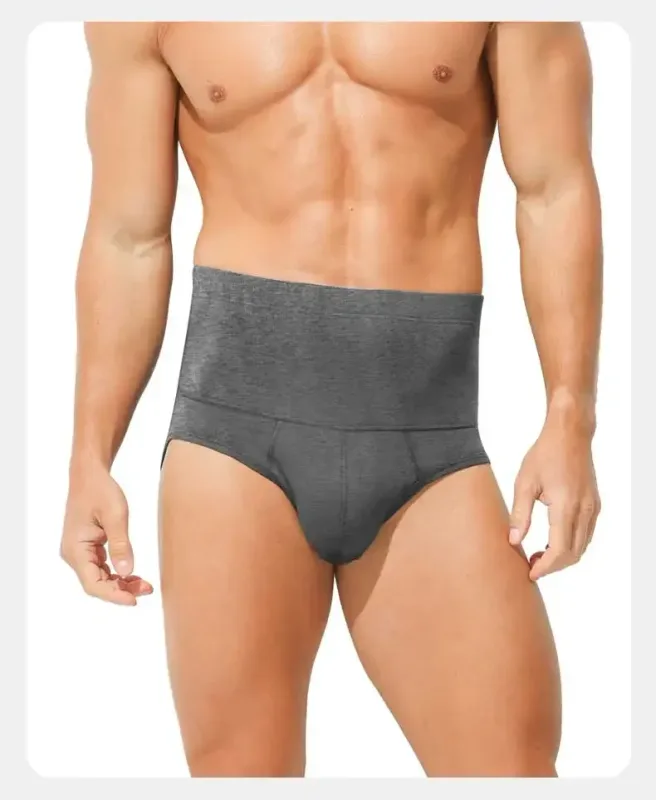 Men's High-Waist Cotton Underwear, Slim-Fitting Waist-Protecting, Plus-Size Warm Triangle Sports Briefs