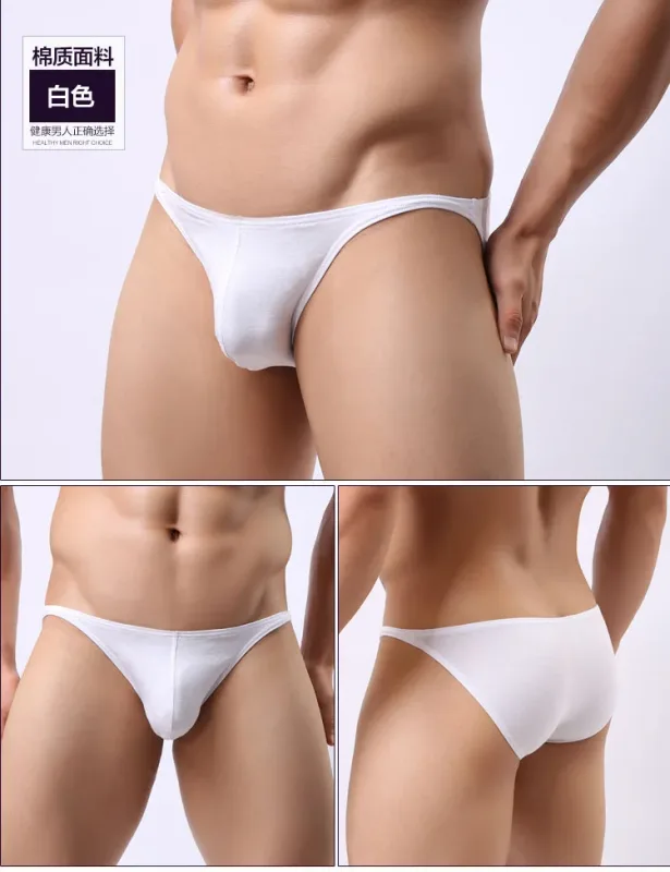 Pure Cotton Low-Waist Sexy Breathable Men's Briefs