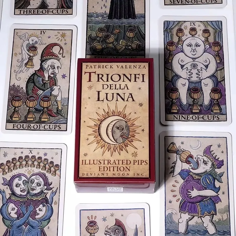 Trionfi della Luna Tarot 78 Card Deck with PDF Guidebook Fortune Telling Card Game Travel Cersion Αντίστροφος Πλανήτης Τσάκρα Zodiac