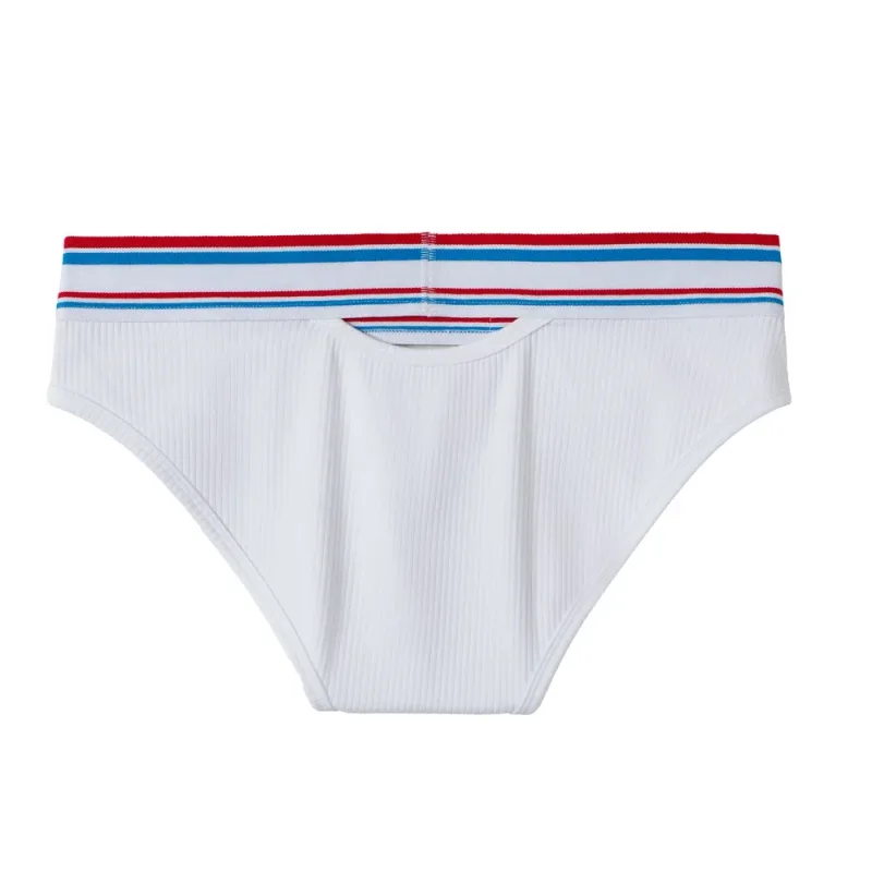 Jockmail Mens Underwear New Arrivalmen Briefs Plaid Pit Cotton Sexyu Bag Front and Rear Openings Cut Outlow Waist Breathable