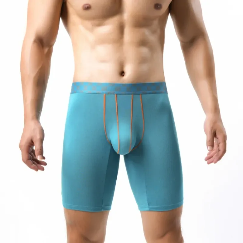 Bamboo Fiber Boxer Shorts Mens Underwear Cueca U Convex Pouch Panites Man Extended Long Underpant Male Plus Size Boxers M-XXL