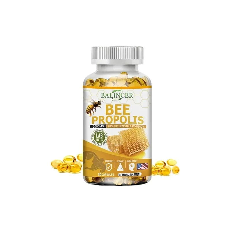 Natural Bee Propolis Capsules - Pinapaginhawa ang Pananakit at Paninigas ng Kasukasuan Nagtataguyod ng Kalusugan ng Buto para sa Immunity at Anti-oxidation