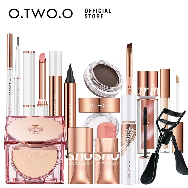 O.TWO.O סט איפור מלא 10 יחידות ערכת קוסמטיקה Mascara Eyeliner Foundation BB Cream Air Cushion Concealer איפור שפתון לאישה