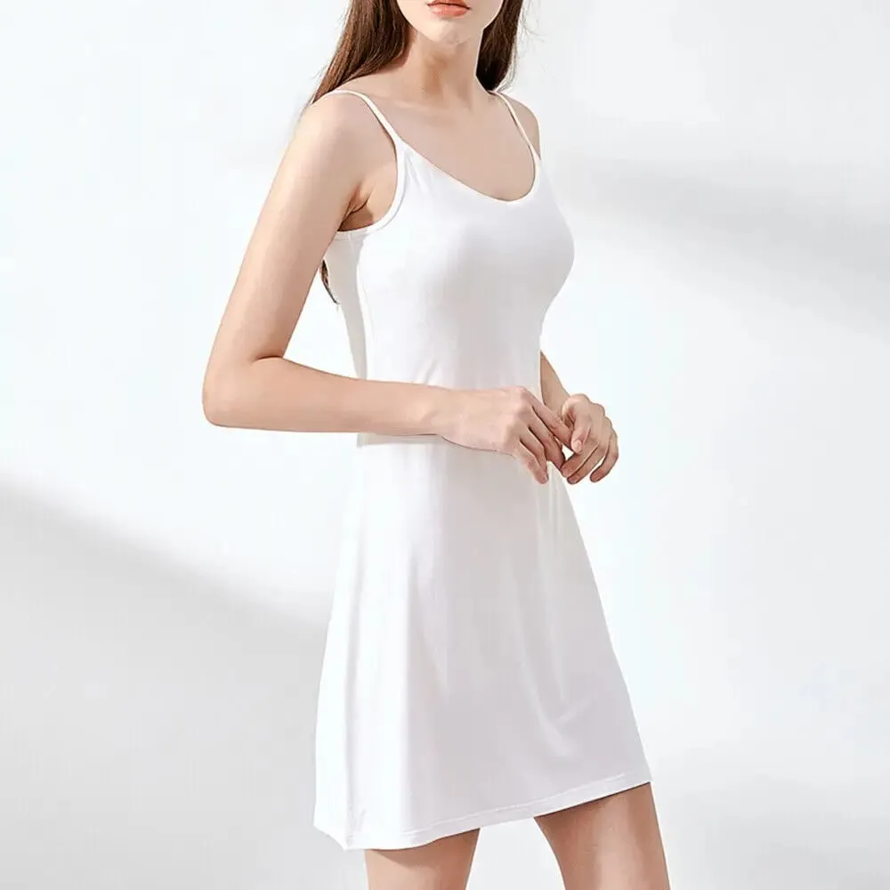 Plus Size Full Slips שמלות לנשים דק קיץ תחתונית שמלת תחתית שמלה ללא שרוולים ווסט פנימי