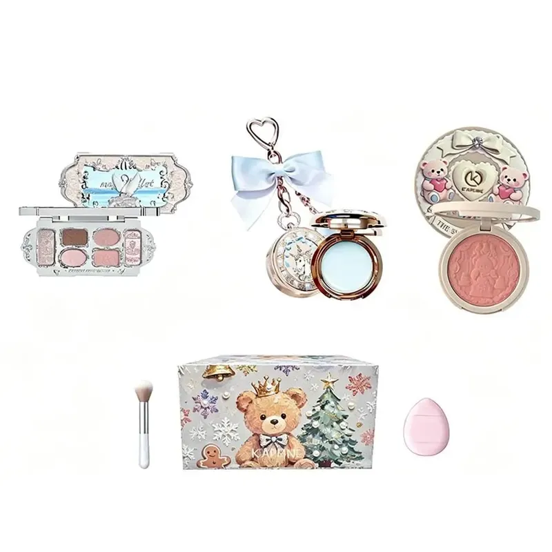 Πλήρες σετ Κιτ μακιγιάζ Swan Makeup Palette Pressed Powder Blush Lipstick Eyeshadow Palette Cute Cosmetic Gift Set