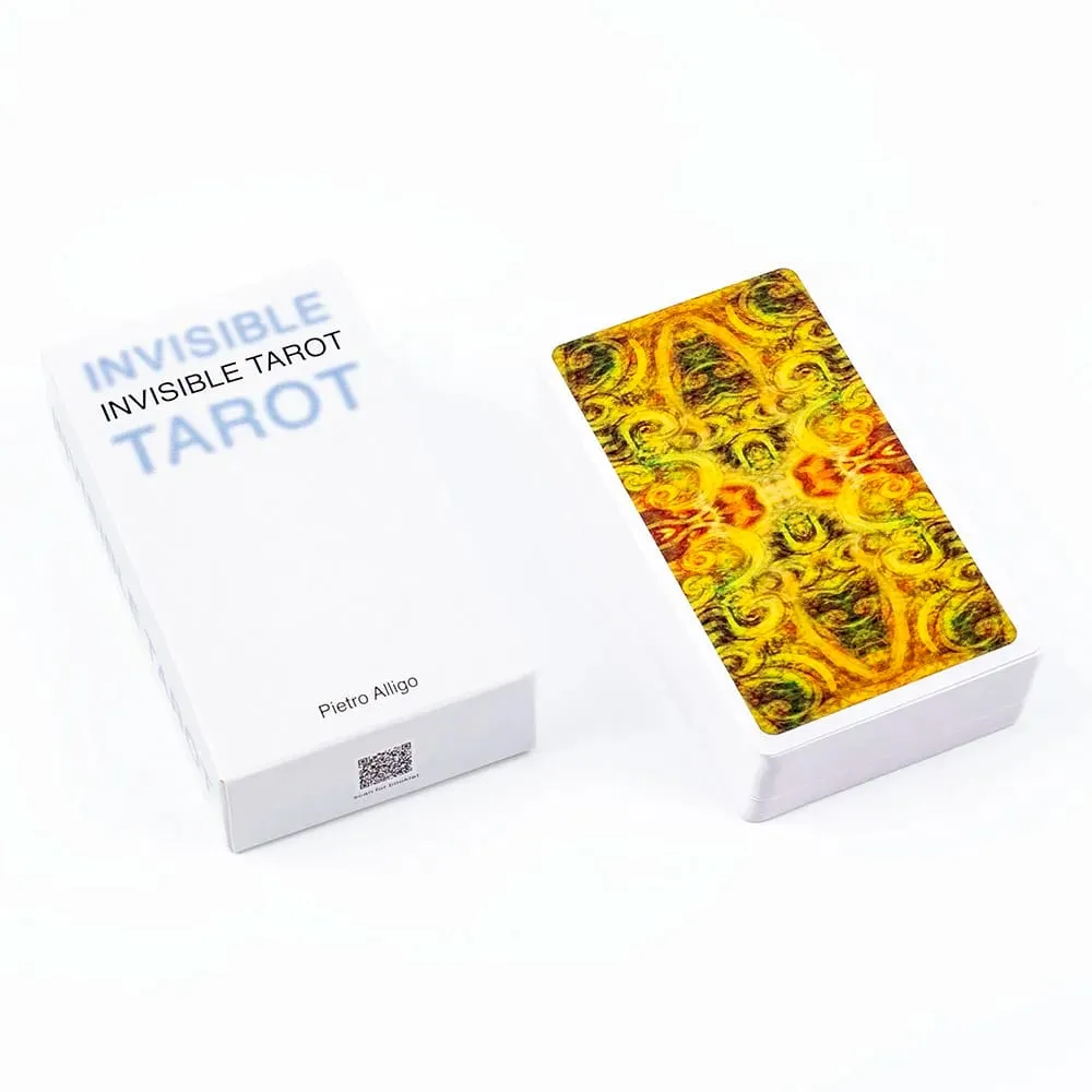 Invisible Tarot 78 קלפים ריקים צור חפיסת טארוט משלך חיזוי עתידות גורל משחקי קלפים למסיבה משחק לוח 10.3*6 ס"מ