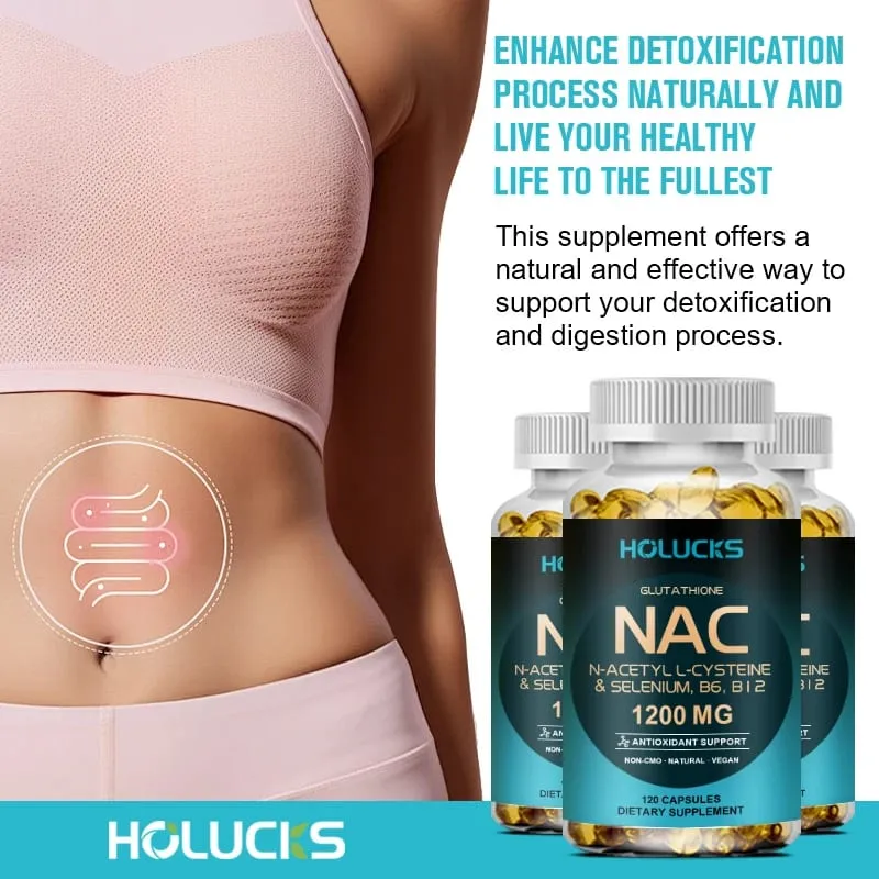Viên nang NAC 1200mg - Hỗ trợ sức khỏe làn da Năng lượng tế bào Giải độc chống oxy hóa Tăng cường khả năng miễn dịch Cải thiện tiêu hóa