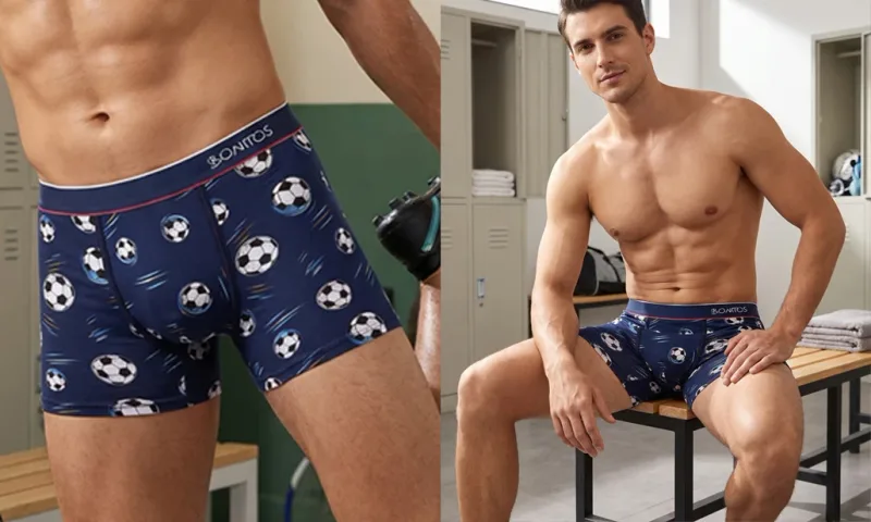 6 Pieces Solid Color Men's Panties BONITOS Letter Waistband Boxer Briefs Cotton Underwear Mens Boxers Classic Men Underpants