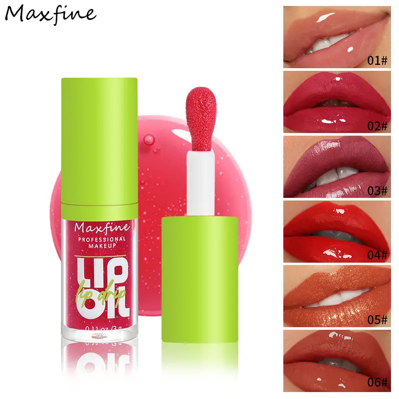 6-τόνων ενυδατικό lip gloss φωτεινό λάδι lip gloss ενυδατικό διαφανές υγρό lip gloss φυσικό lip gloss make lip