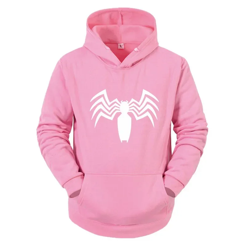 2026 Autumn and Winter New Men's Hoodie Street Fashion Spider Print Sportswear Women's fleece Casual Fun Wear