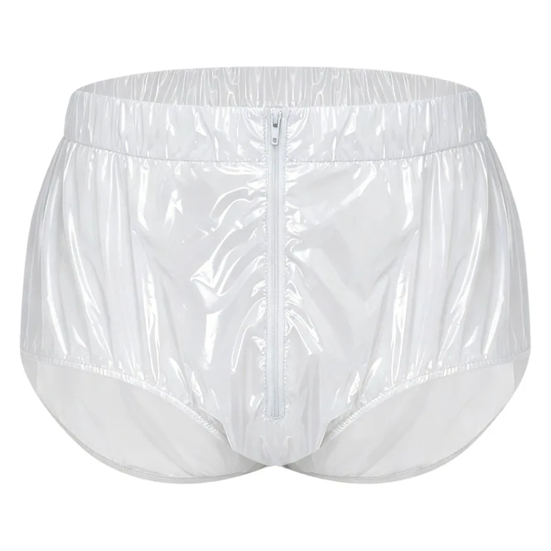 Mens Waterproof Diaper Cover Underwear Front Zipper Elastic Waistband Leakproof Briefs Swimwear Adaptive Special Needs Panties