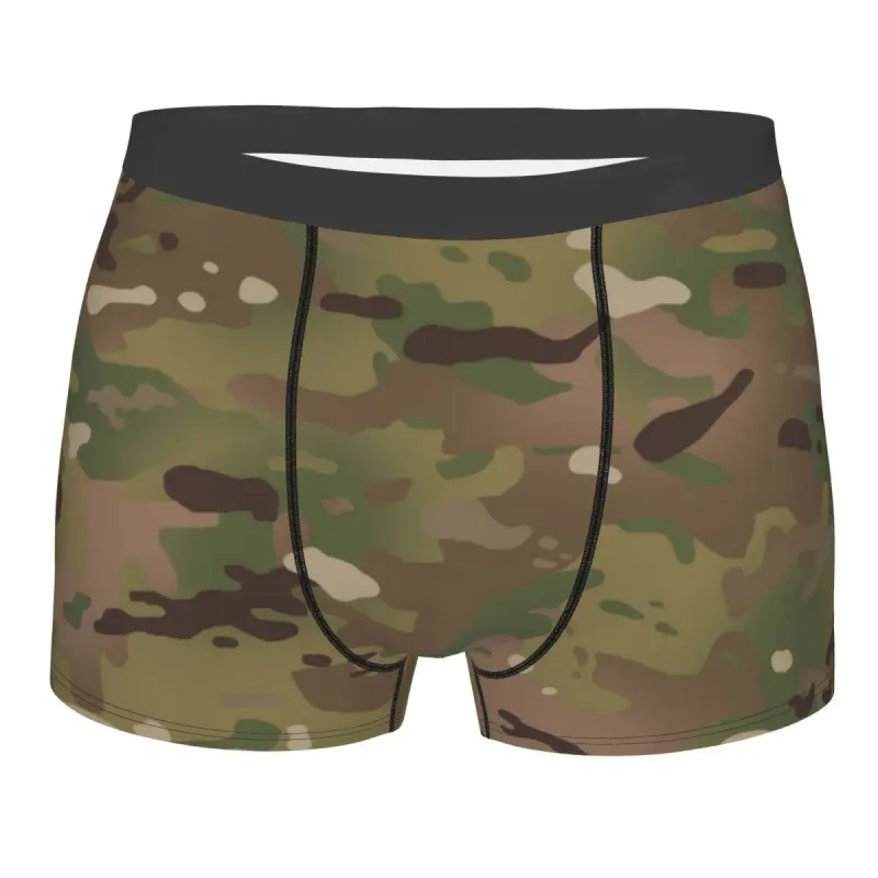 Muž Cool WW2 Camo Spodní prádlo Německo Arm Vojenské Maskovací Boxer Kalhotky Strečové šortky Kalhotky Kalhotky