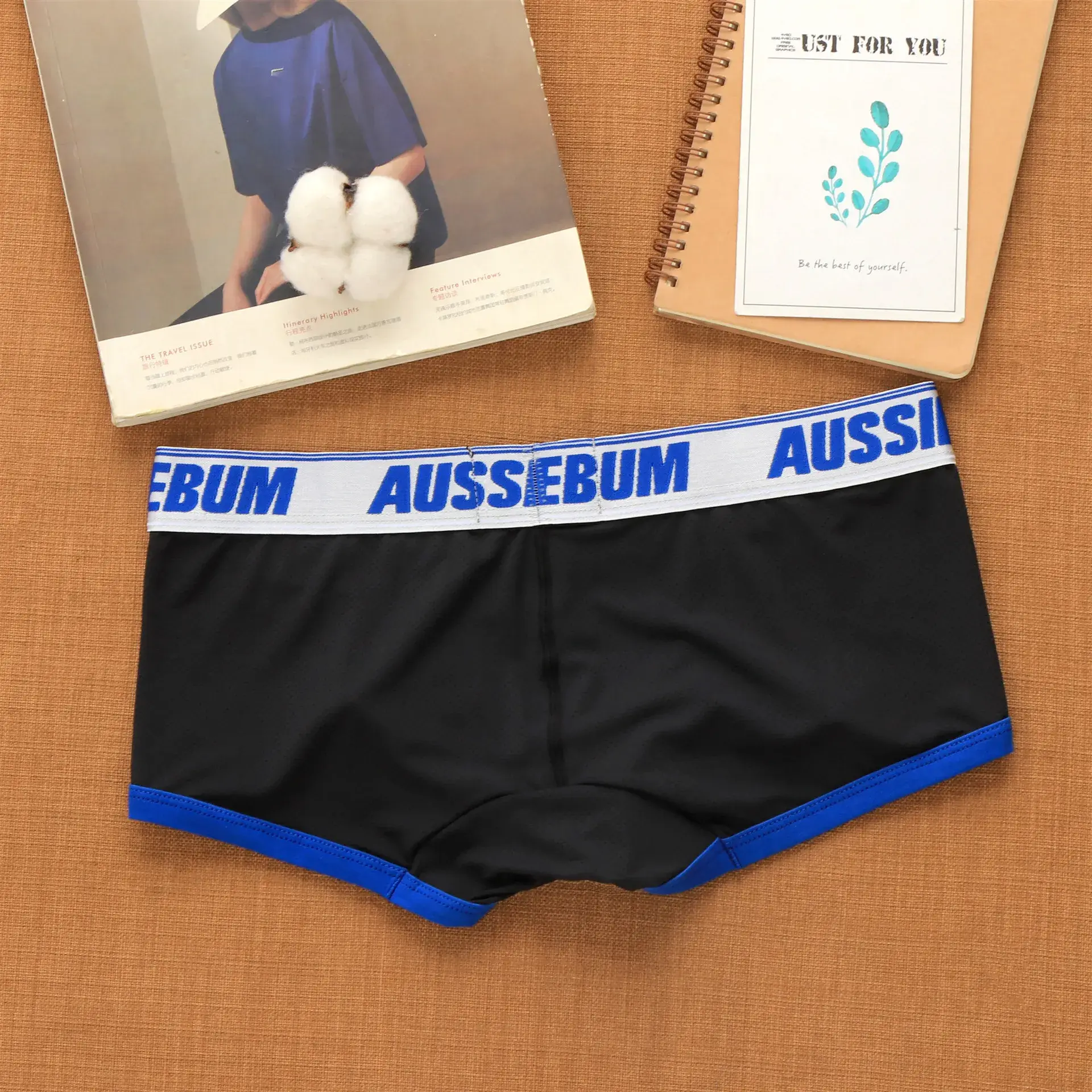 Men's mesh panties low waist fashion breathable mesh nest letter youth boxers