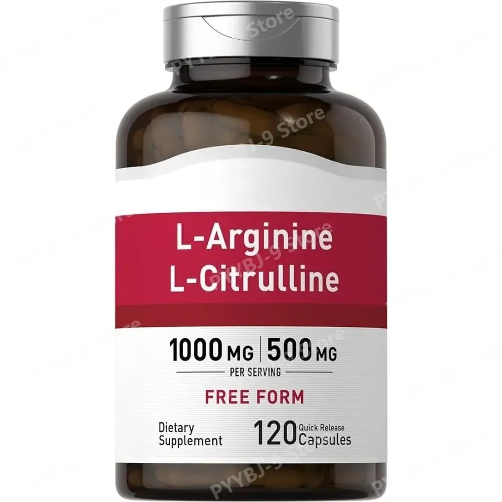 1500 mg L-αργινίνη & L-κιτρουλίνη ανά μερίδα Δωρεάν μορφή σύμπλεγμα αμινοξέων για άνδρες και γυναίκες 120 κάψουλες χωρίς γλουτένη χωρίς ΓΤΟ