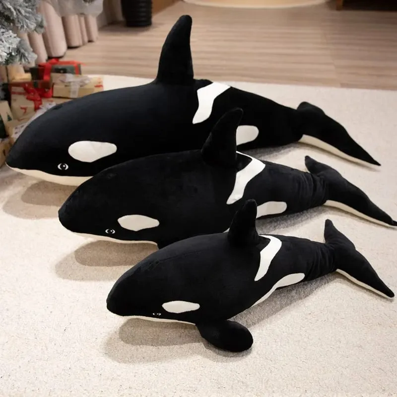 Δώρο βελούδινο μαξιλάρι Orca Killer Whale 50/70 εκ. Μαλακό μαξιλάρι με ριχτάρι λευκής φάλαινας Καναπές κρεβατοκάμαρας Δώρο βελούδινο μαξιλάρι