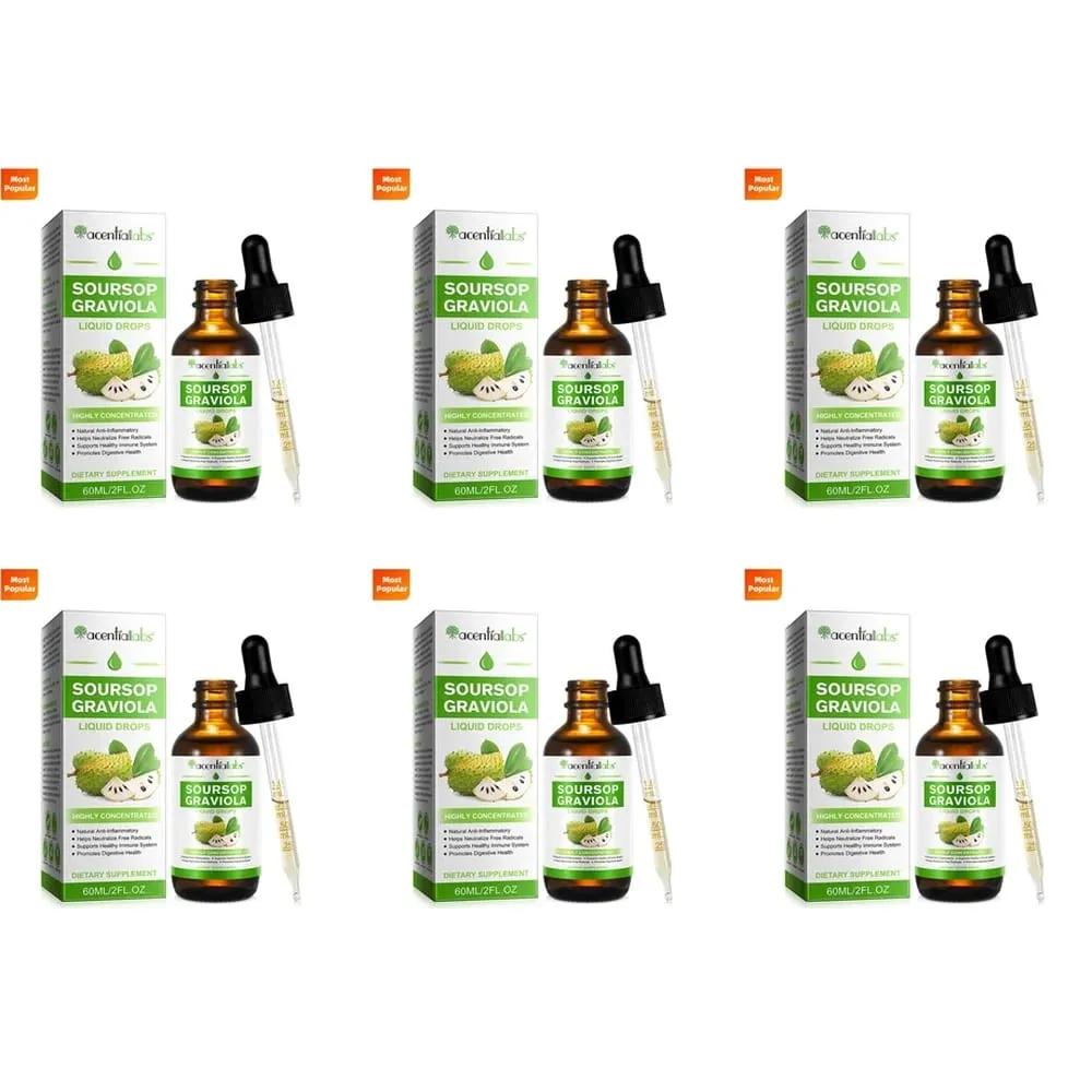 AcentiLabs Sirsak Graviola Tetes Cair Vitamin C Mendukung Kesehatan Pencernaan Sistem Kekebalan Tubuh Pertahanan Radikal Bebas 60ml untuk Dewasa