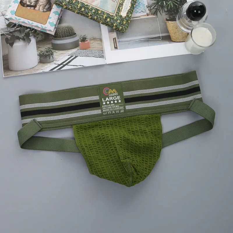 Men Underwear Athletic Jock Strap Supporter Classic Thong Elastic Wide Waistband Underpants Breathable Jockstrap Sexy Lingerie