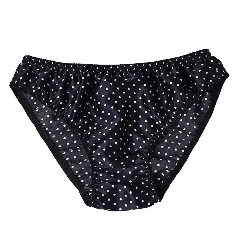 100% Mulberry Silk Men Sexy Underwear Wrinkle Briefs Breathable Male Panties Pure Silk Trigonometric Soft Man Underpants Summer