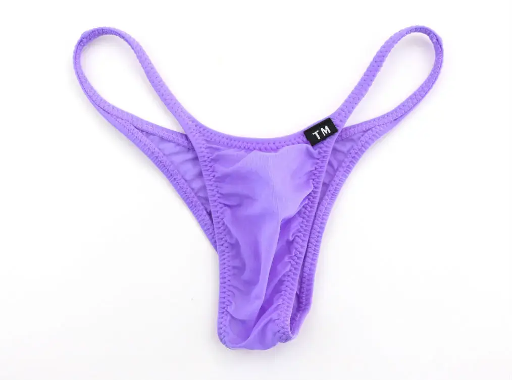 Men Silky High Elastic Bikini Briefs Low Rise Breathable Sexy Sports Triangle Underwear Youth Fashion Daily Wear Comfort Tangas