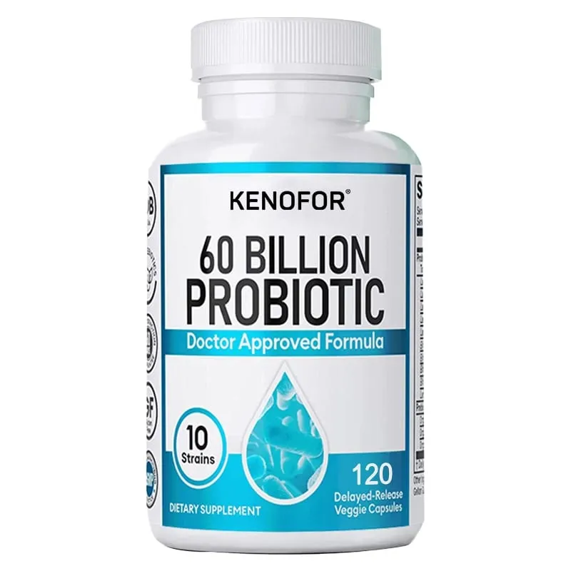 60 Bilyong Probiotic Supplement - 10 Natatanging Strain + Organic Prebiotics - Suporta sa Pagpapalakas ng Immune System sa Gut at Digestive Health