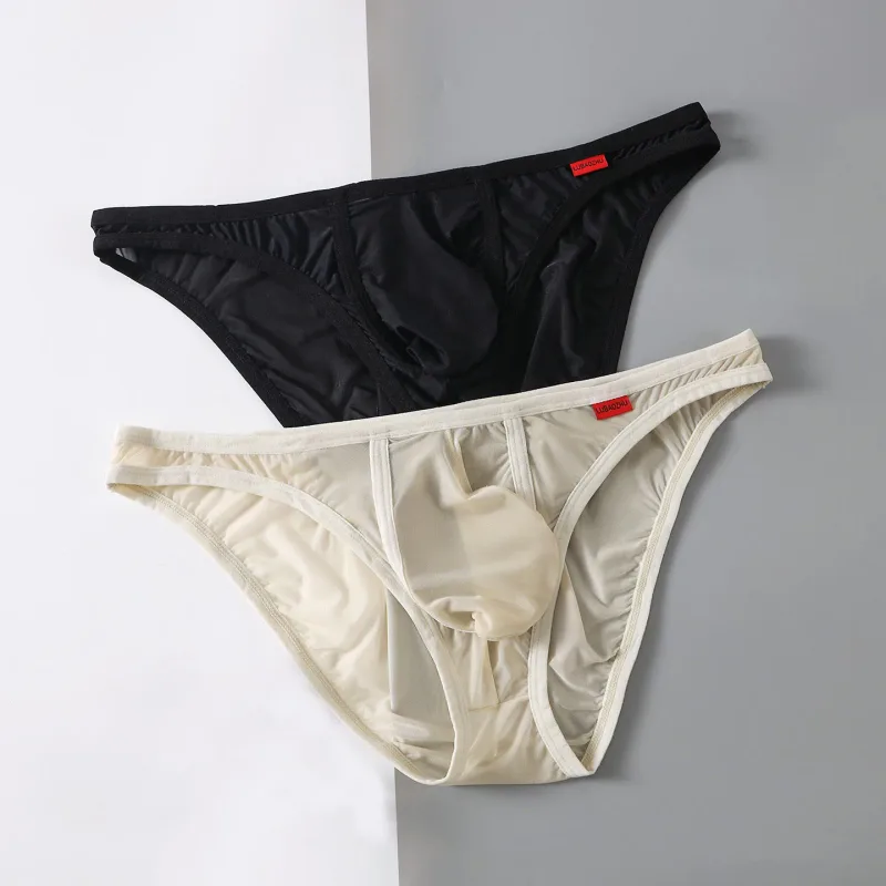 Ultra Thin Men's Underwear Large Pockets Triangular Underpants Transparent Lightweight Briefs