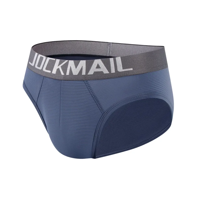 Men Underwear Brief Sexy Low-rise Striped Bikini Athletic Supporters Underpants Sleepwear Nylon Quick Dry Breathable