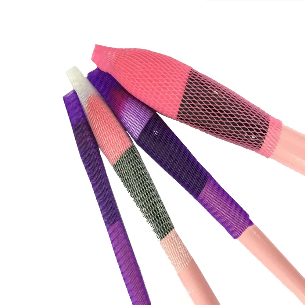 50 buah/lot penutup pelindung jaring kuas rias warna-warni perlengkapan jaring pelindung jaring elastis kecantikan penutup pena jaring sikat alat kosmetik — image 5