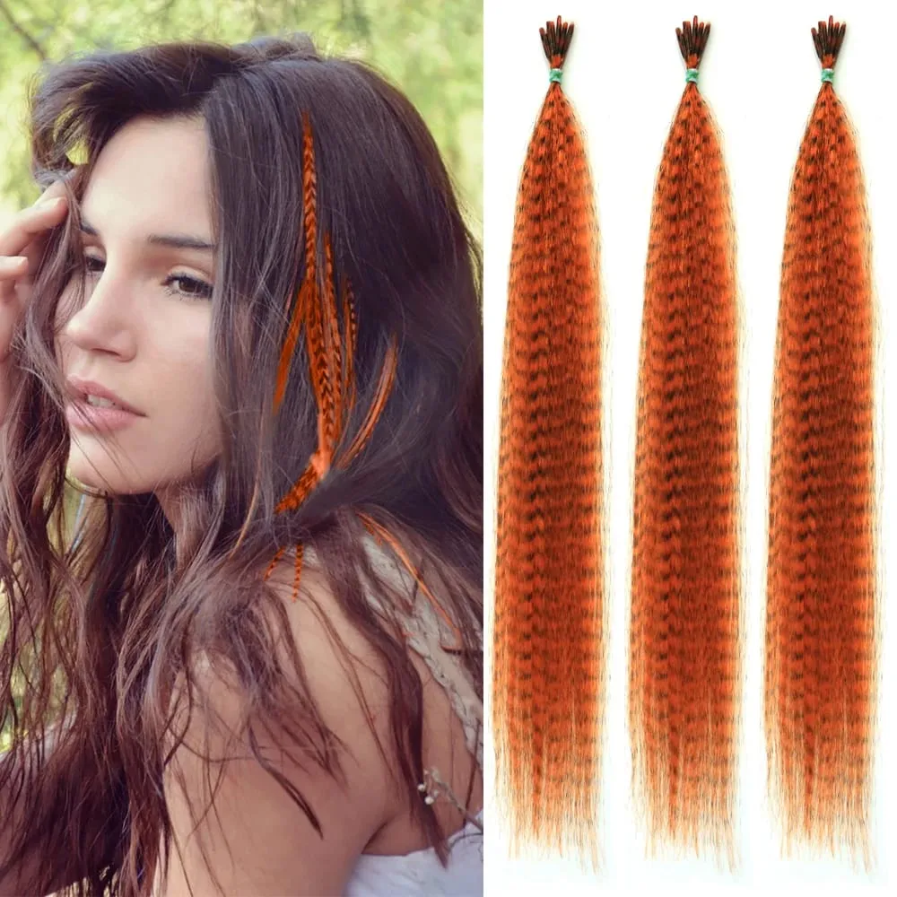 30roots Colored Synthetic Feather Ripe Extension μαλλιών 16 Inch I Tip Party Cosplay For Music Festival Halloween Christmas