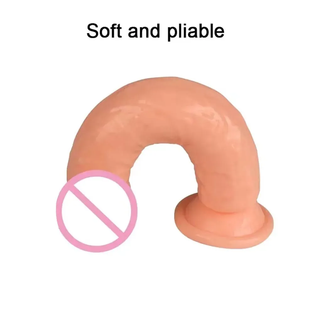 Realistic Flesh Colored Silicone Dildo with Suction Cup Soft Butt Plug Adult Sex Toy for Women And Men Realistic Soft Dildo