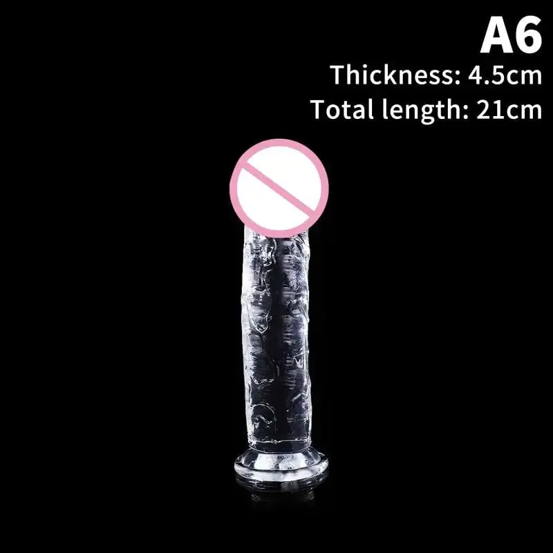For Adult Sex Masturbator G Spot Realistic Dildo For Women TPE Beginner Clear Dildo With Strong Suction Cup Hands-Free Play