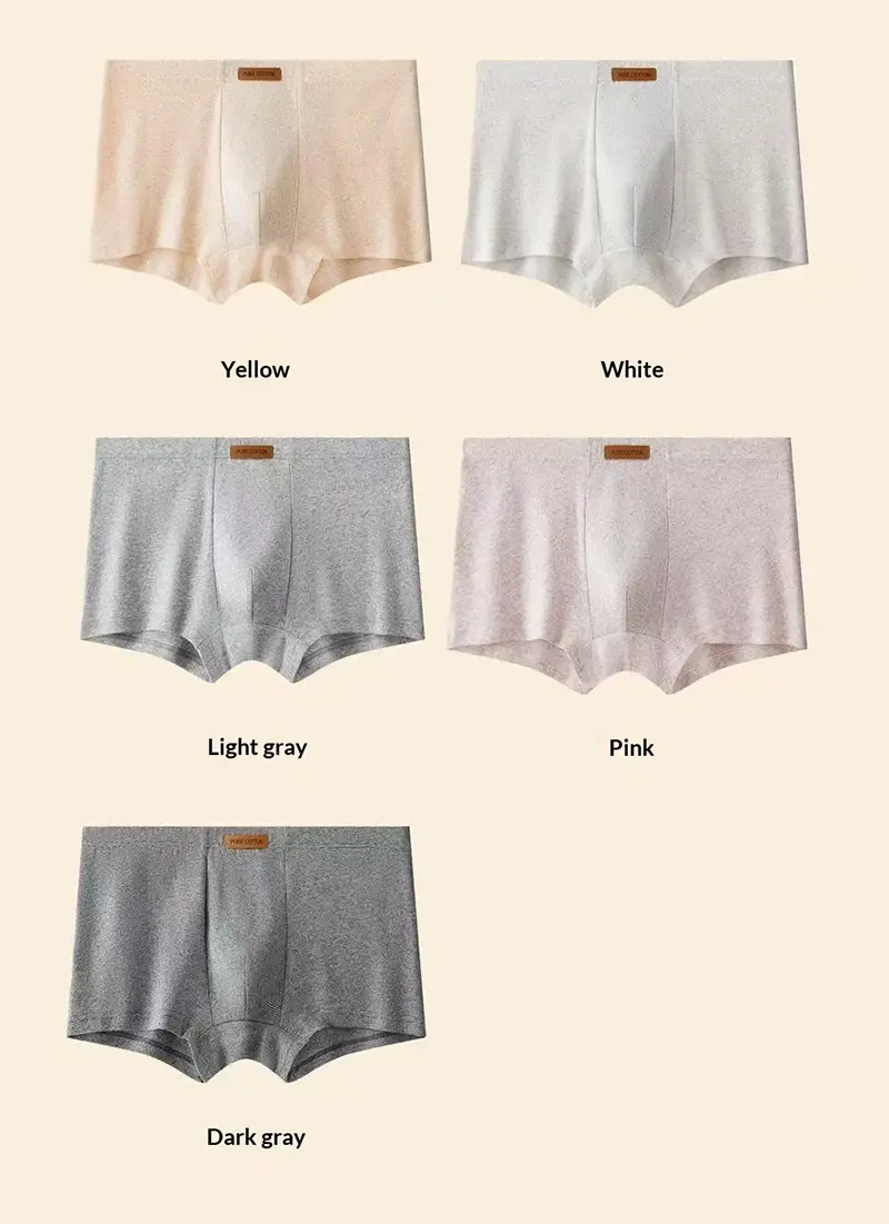1Pcs Men's Jacquard Underwear Solid Colorful Cotton Boxer Briefs Plus Size 6XL Breathable Comfortable Lingerie Sexy Panties 3256812989647822