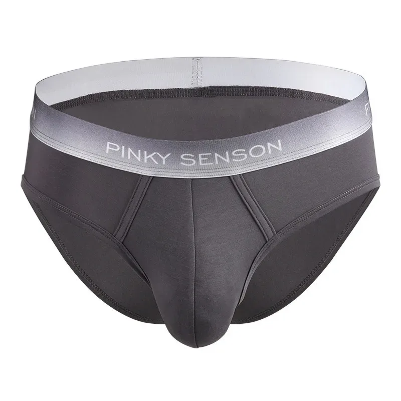 Men's Underwear - Pure Color Linen Modal Solid Waist Regular Size Comfortable Men's Briefs