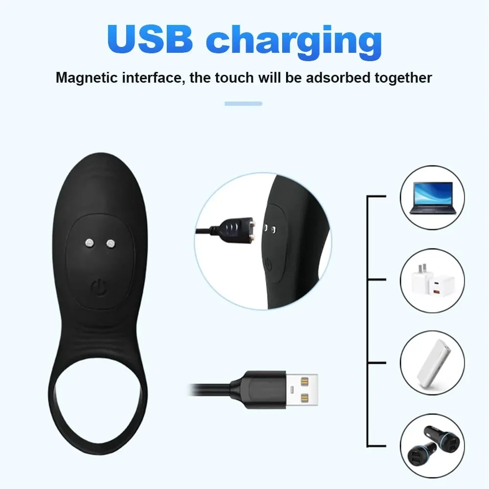 Penis Ring Vibrator Wireless Remote Control Clitoral Stimulation Delay Ejaculation Enlargement Erection for Men Male Sex Toys