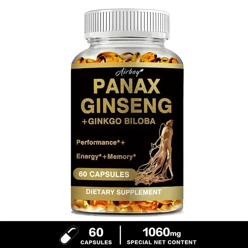 Panax Ginseng + Ginkgo Biloba - תמיכה חיסונית לשפר את הביצועים הפיזיים לשפר את הזיכרון ולשמור על הבריאות הכללית