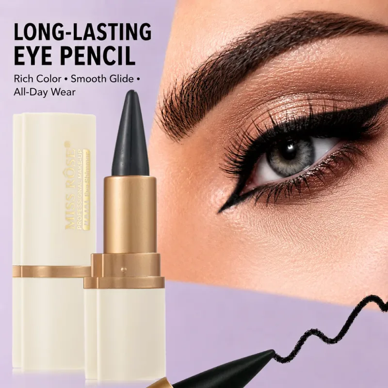 Εργαλείο μακιγιάζ με αναδιπλούμενο gel eyeliner μολύβι αδιάβροχο μακράς διαρκείας, απαλό μαύρο μολύβι ματιών